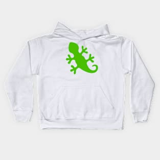 Green Gecko Lizard Emoticon Kids Hoodie